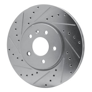 Buick CASCADA Brake Rotor (1) - Front Left - R1 Concepts - Drilled & Slotted - Silver - `14-`19